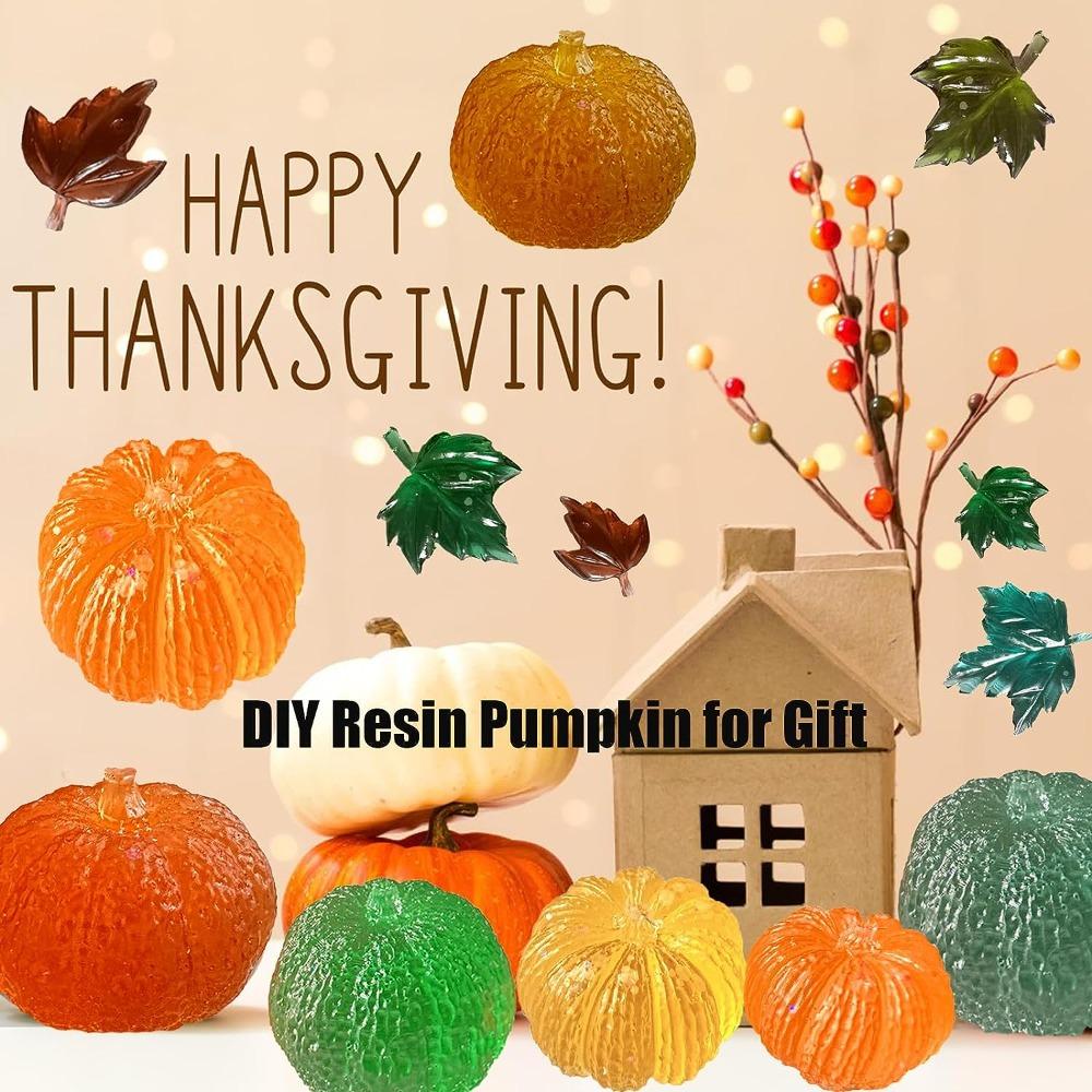 4PCS 3 Size Silicone Molds White 3d Leaf Shape Resin Molds Pumpkin Candle Molds  for Making Candle