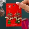 Hot Sale New Christmas Pendant Earrings Cartoon Diamond Alloy Christmas Earrings Series