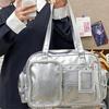 PU Leather Japanese Crossbody Bag Large Capacity Multi-pocket Design Transparent Ita Bag Zipper Storage Simple