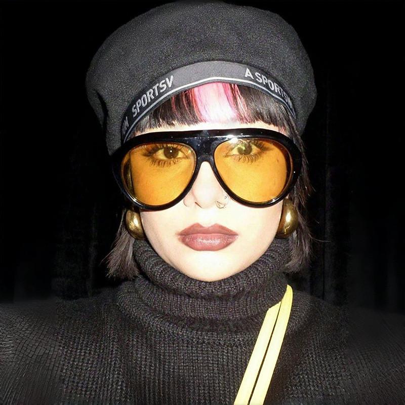 Y2k Sunglasses Female Pilot Style Oversized Fashion Glasses Uv400 For Outdoor Activities