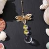 Handmade Bee Crystal Ball Prism Car Pendant Hanging Solar Lamp Home Decoration, Sun Catcher Light Collector Garden Decoration Pendant