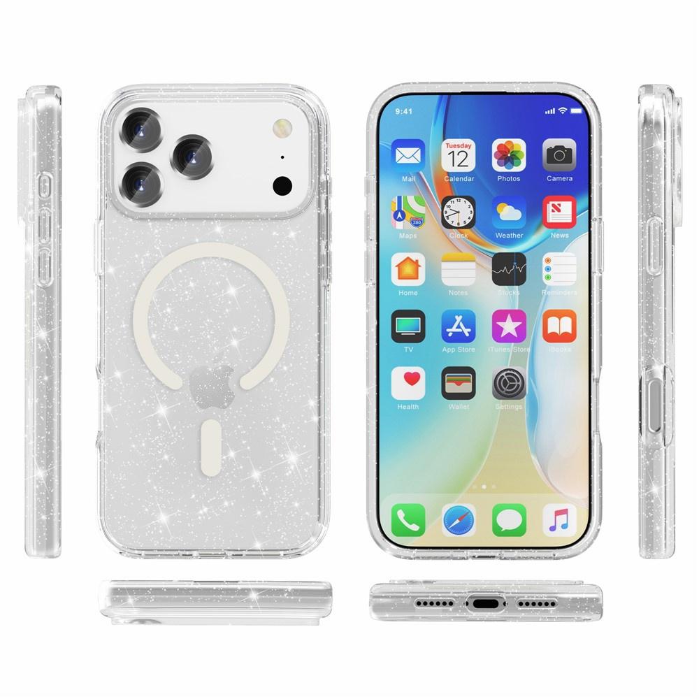 iPhone 17 Pro Case, MagSafe, Glitter - Transparent