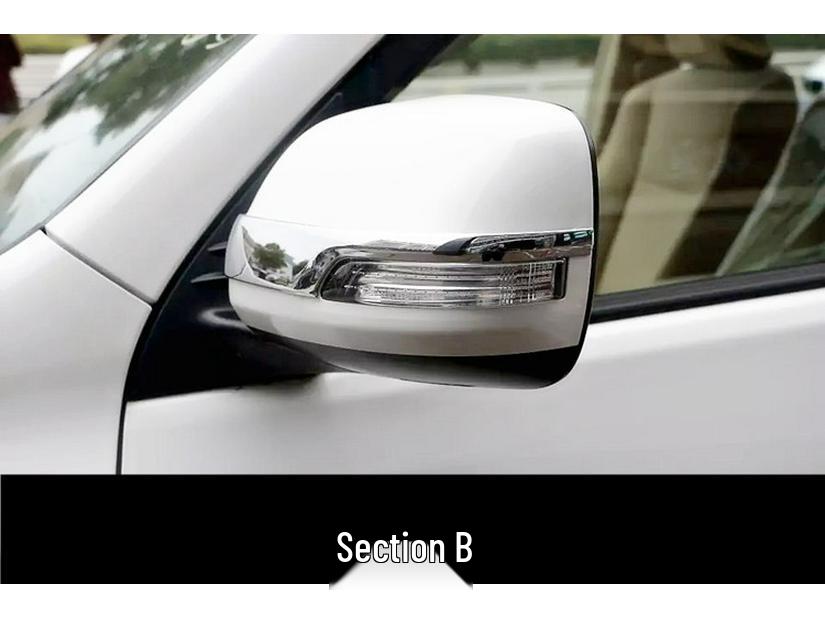 10-20 Prado Rearview Mirror Cover with Bright Strip Decoration for Land Cruiser