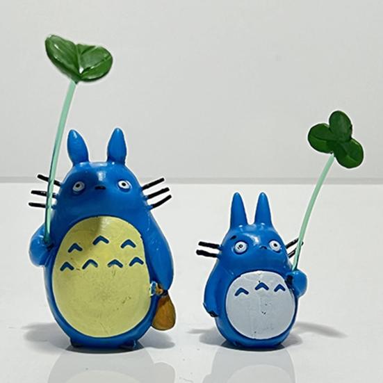 Aquarium Dekoration Lebendige Farbecht Aquarium Landschaftsbau PVC Anime Figur Miyazaki Katze mit Blatt