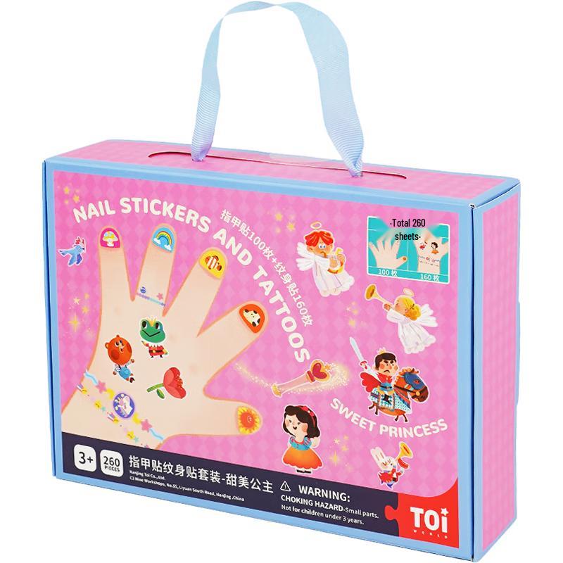 TOI Kids Waterproof Cartoon Nail & Tattoo Sticker Sets