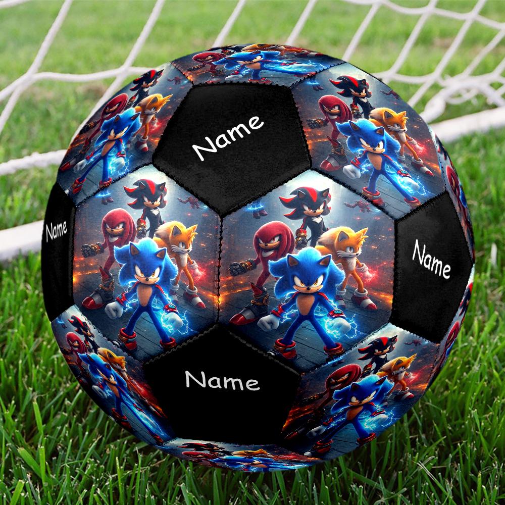 Custom Name Sonic Theme Size 5 Soccer Ball, Suitable for Both Indoor and Outdoor Matches, a Gift Suitable for Everyone.
