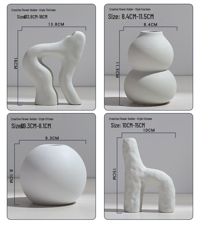 Nordic Style Ceramic Vase for Dried Flower Arrangements - Ideal for Hydroponic and Living Room Decor