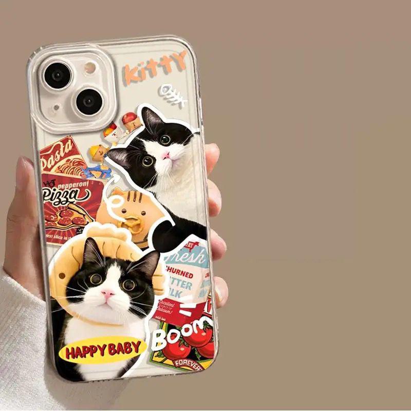Funny Cartoon Dog Couple Phone Case For iPhone 15 11 12 14 13 Pro Max Mini XS Max XR SE2 7 8 Plus Cute Animal Mobile Phone Cover