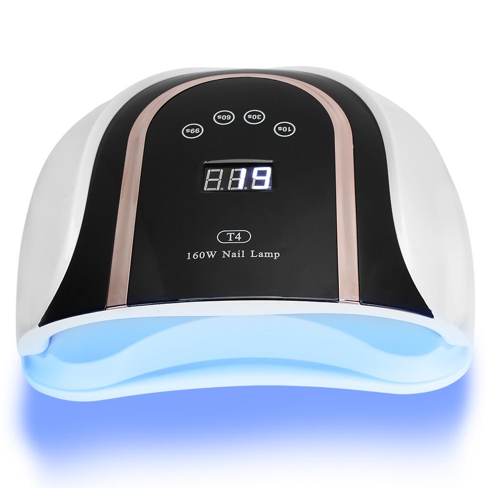 T4 160W 54pcs LED Nail Light Two Hands Nail Gel Curing Light Nail Polish Dryer LightUS Plug 110~240V