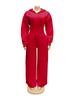 TW818 Women's Hooded Zip-Up Slimming Jumpsuit - Autumn/Winter, Elastic Waist, Solid Color