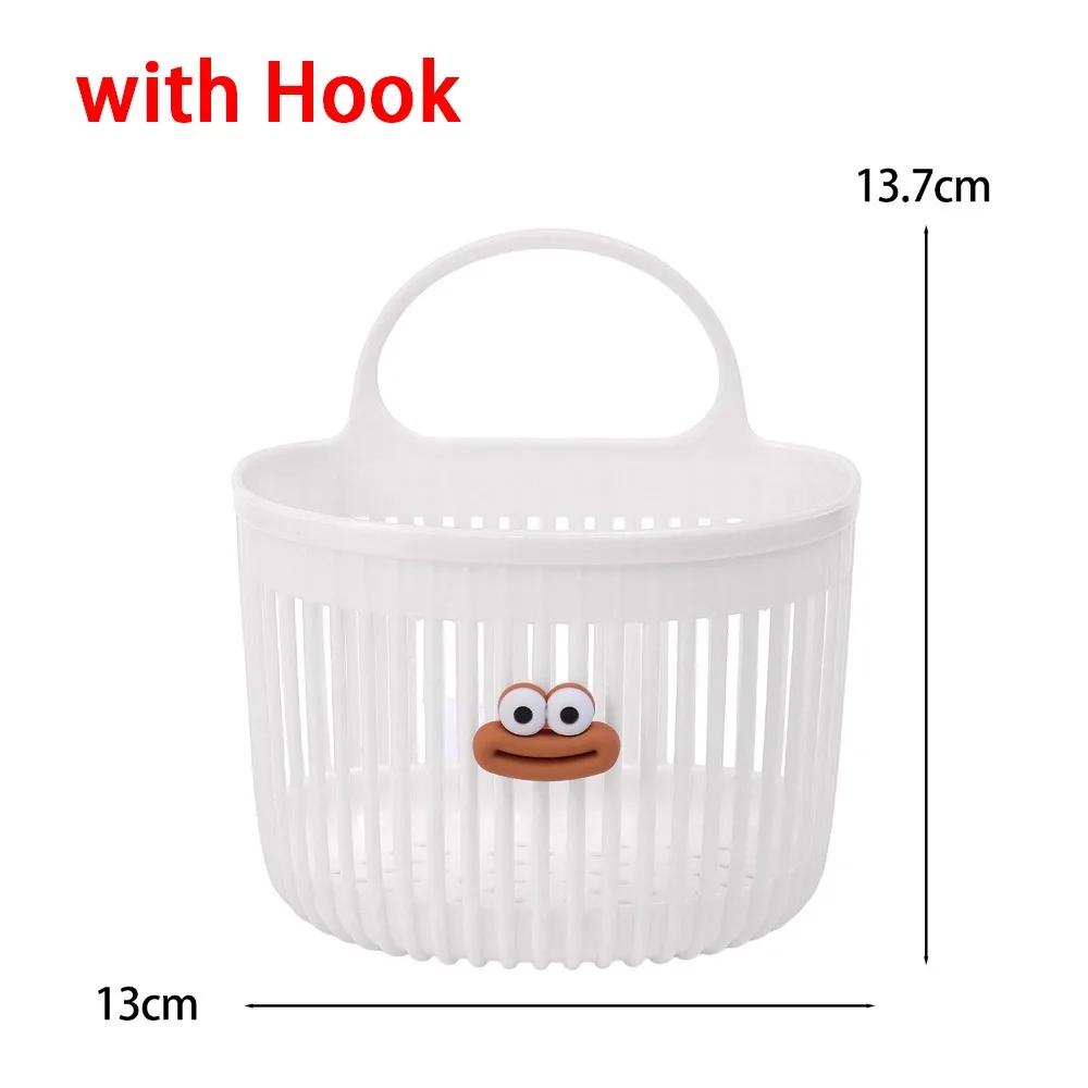 

Durable Reusable Kitchen Hanging Baskets Wall-mounted Cartoon Storage Basket Space-Saving Sausage Mouth Organizer XL белый