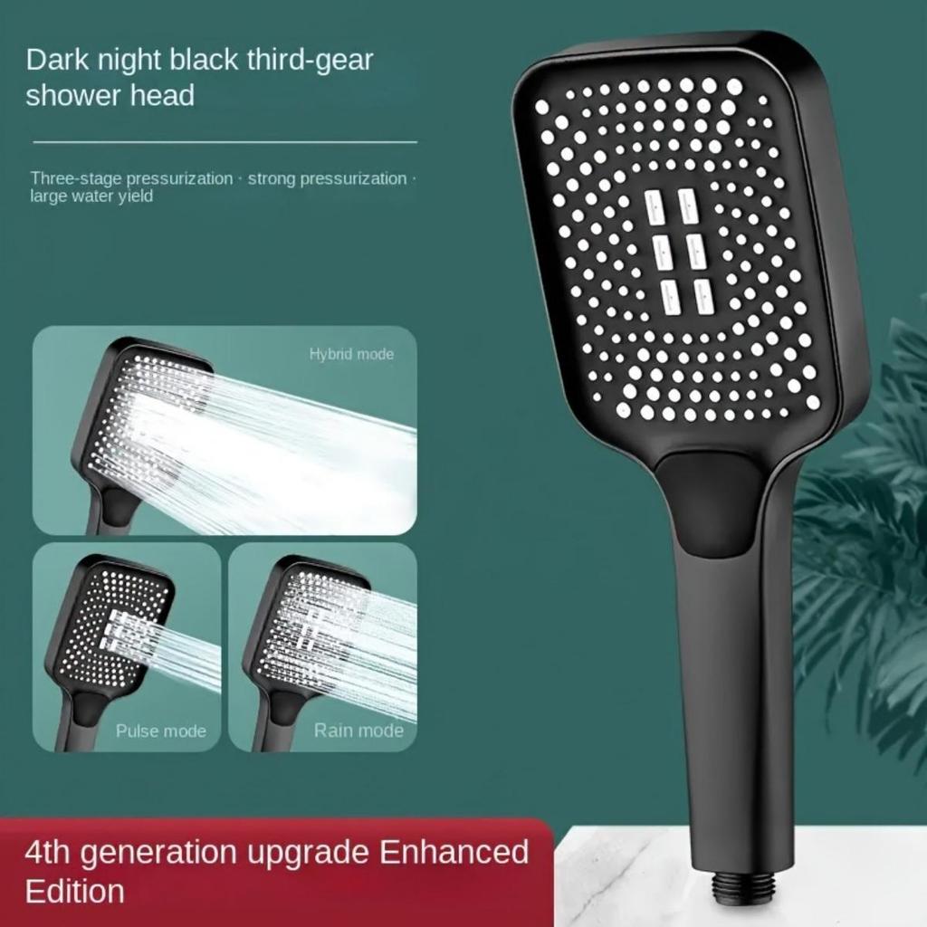 Square Button Shower Head: Super Pressurized Large Nozzle Rain Shower Handheld Showerhead Suitable for Household Water Heaters
