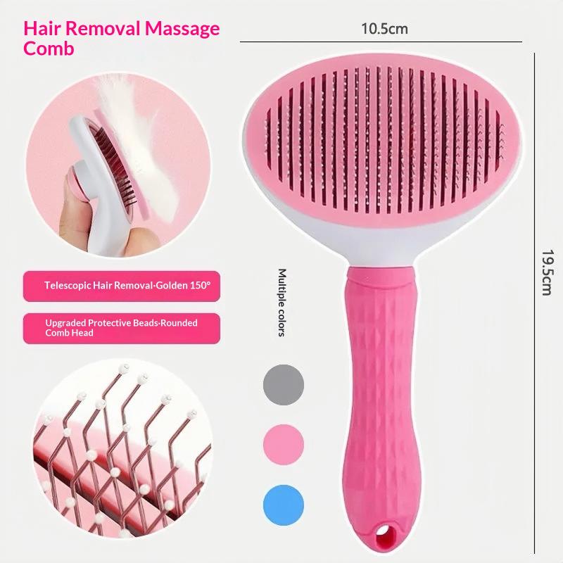 Self Cleaning Pet Grooming Brush Reduce Household Shedding Hair Remover Comb for Dogs Cats Pet Owners