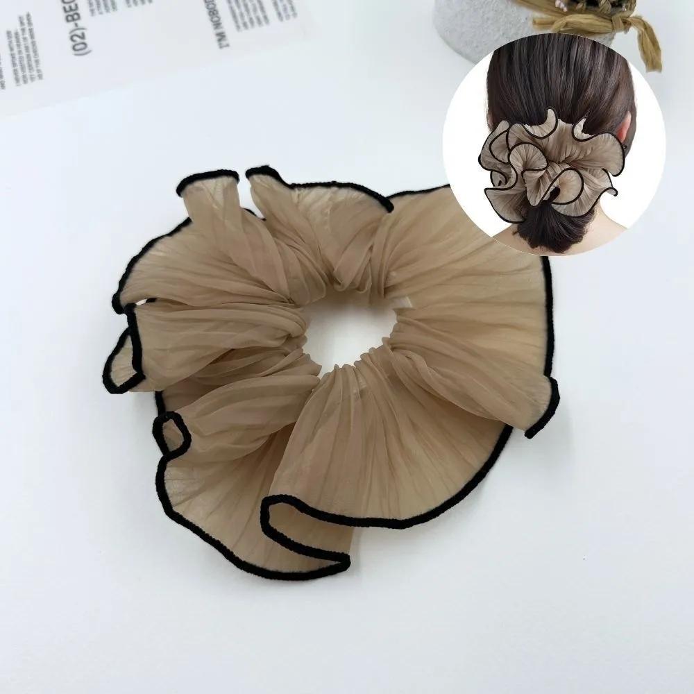 Hair Tie Volume Hair Scrunchie Chiffon Beige beige