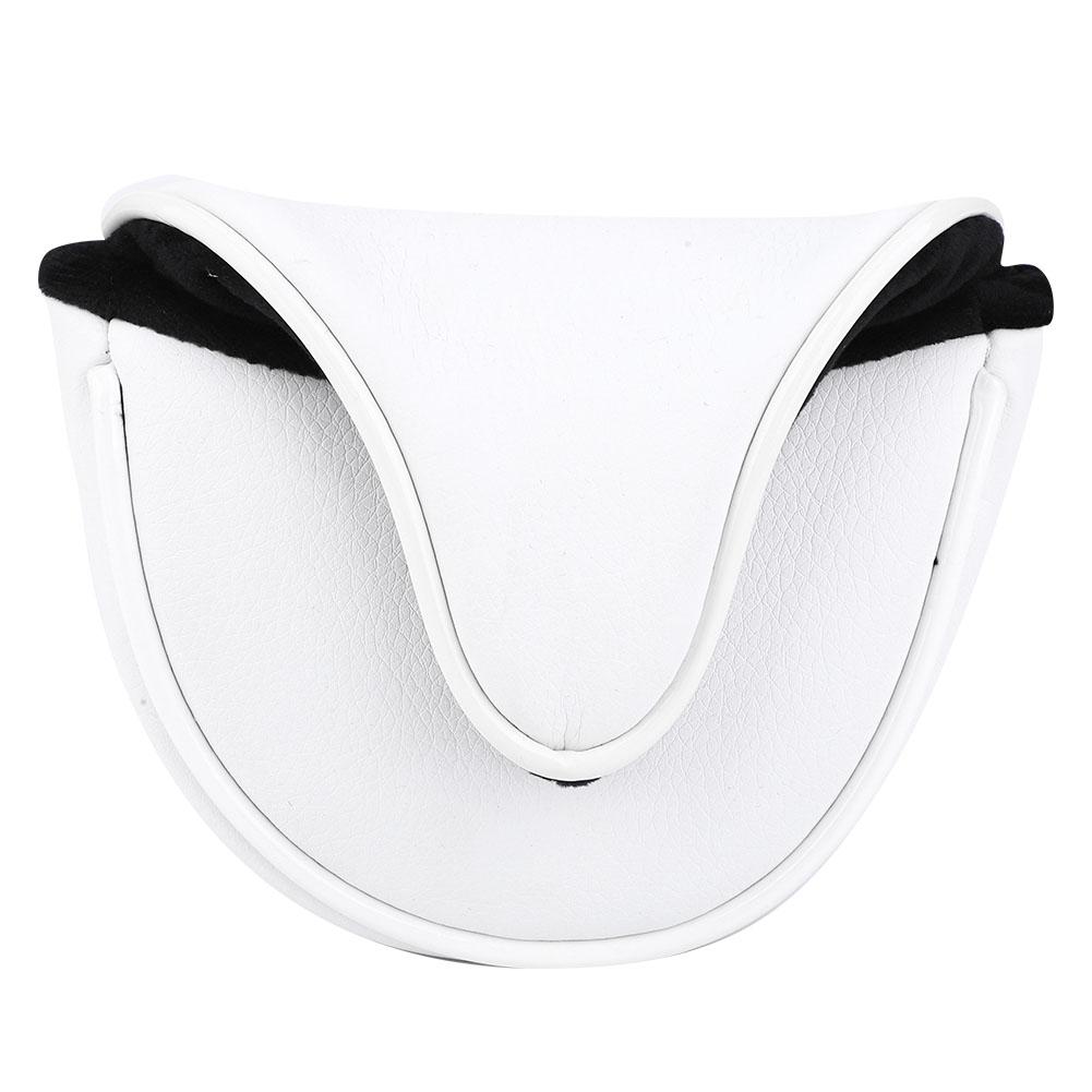 PU Leather Greeting Pine Semicircular Waterproof Magnetic Buckle Golf Putter Head Cover Club Headcovers AccessoryWhite