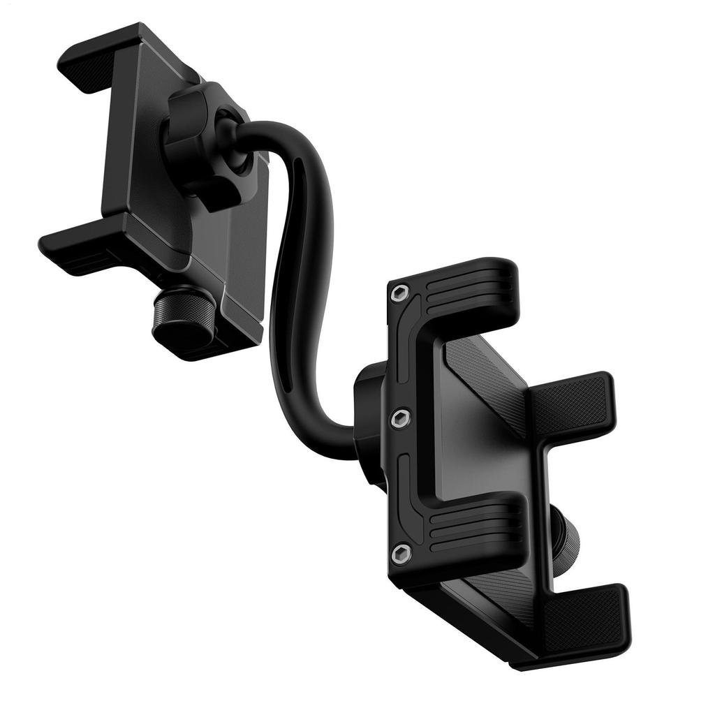 Double Clip Rearview Mirror Phone Mount Car Rearview Mirror Adjustable Rotating Phone Holder Clip For Dashboard Motorcycles