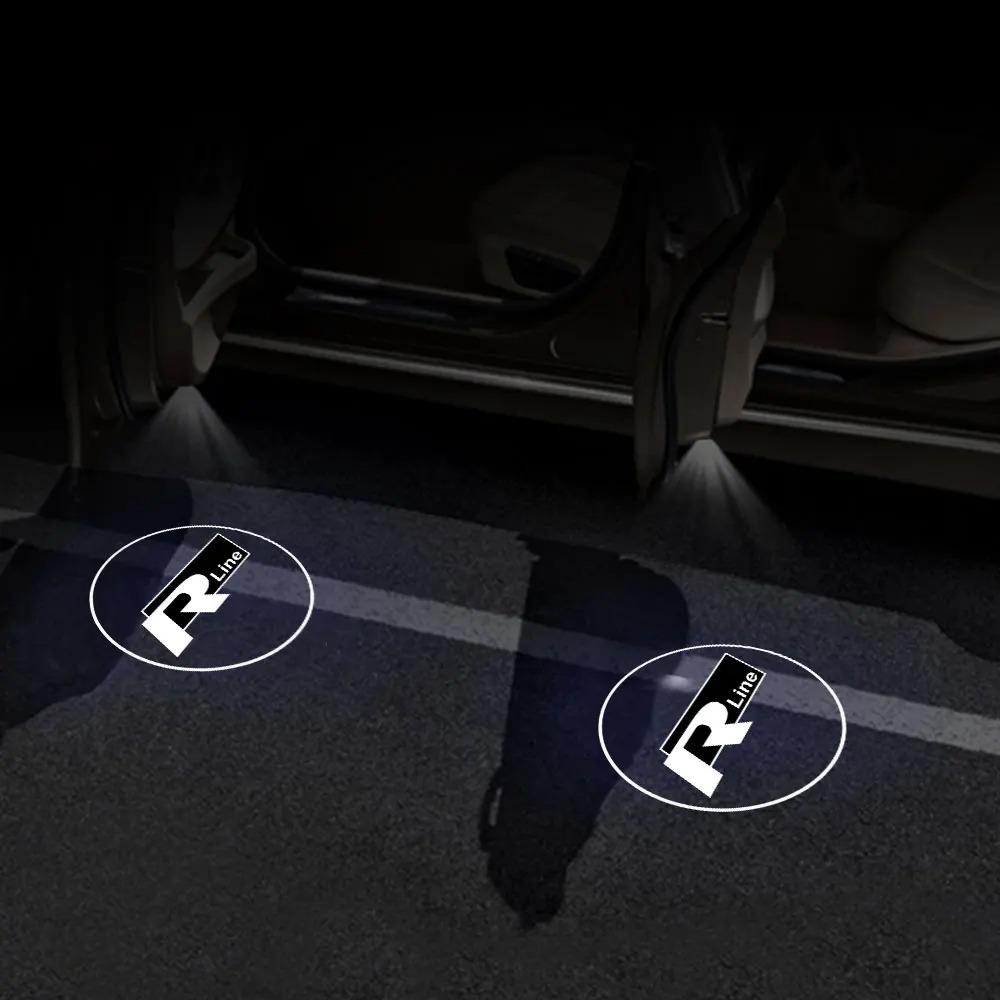 VW 1/2PCS HD Car Door Welcome Lights LED Wireless Projector Lamps For Volkswagen Vw Tiguan Jetta Mk6 Scirocco Polo 6R Touran Passat EO1
