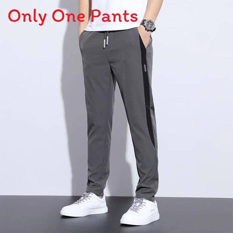 Summer Ice Silk Mens Casual Pants With Spliced Design For Youth And Teenagers