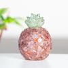 Natural Crystal Resin Pineapple Figurine With Lucky Symbol For Office Desk Decor Gift For Friends
