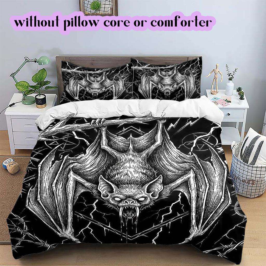 Thorn Gothic Dark Pattern Bedding Quilt Set Quilt Cover Pillowcase Home Decoration Birthday Gift (1 * duvet cover + 2 * pillowcase, without core)