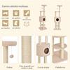 Sturdy Cat Tree with 5 Levels, Kennel, Playhouse, and Sisal Rope, Beige, Max 30kg