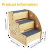 3-Tiers Dog Stairs Wood Non-Slip Pet Ramp Stairs Removable Dog Cat Training Stairs for Home Dogs Sofa Low Bed Pet Supplies NEW