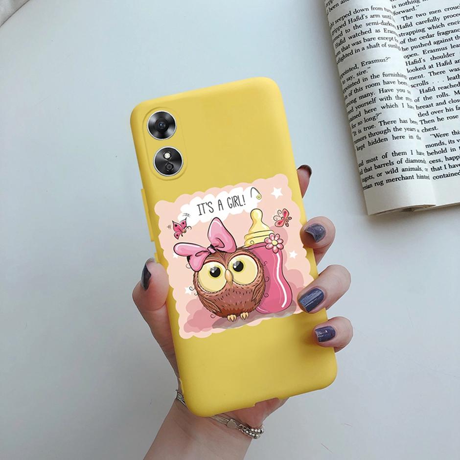 For OPPO A17 Phone Case CPH2477 Flower Butterfly Casing TPU Soft Silicone Back Cover for Oppo A17 A 17 Shell OppoA17 Bumper Capa