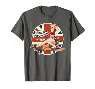 Hawker Hurricane RAF WWII Airplane Pinup T-Shirt