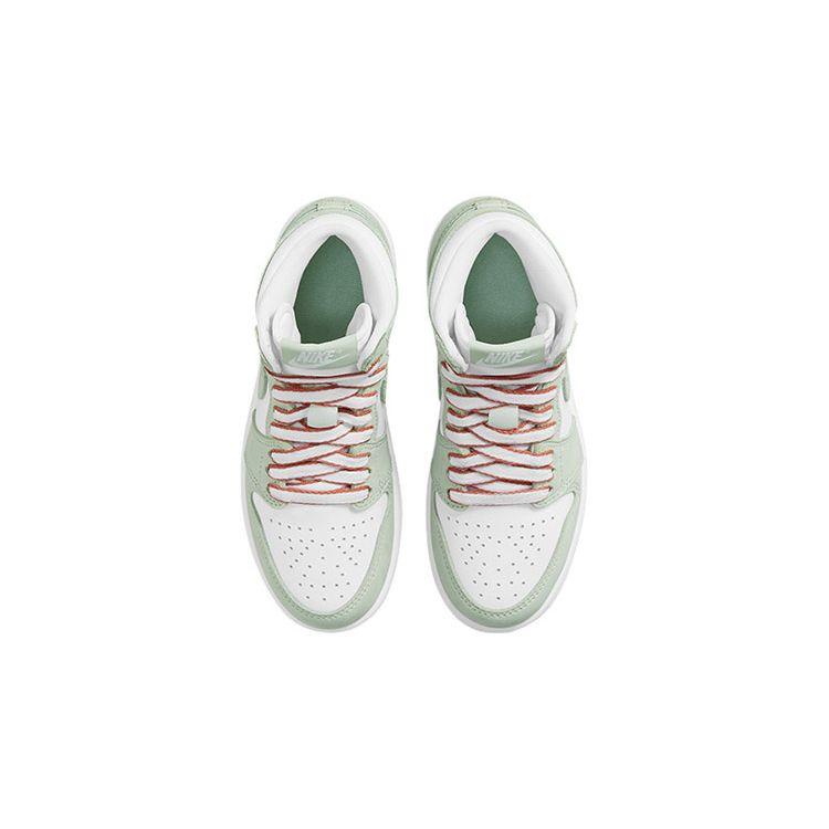 Air Jordan 1 Retro High OG PS Seafoam Kids Sneakers Green Healing-Orange White CU0449-002