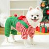 Striped Dog Christmas Clothing Breathable Warm Cats Christmas Coats Elk Pocket Comfortable Pet Dress Up Costume