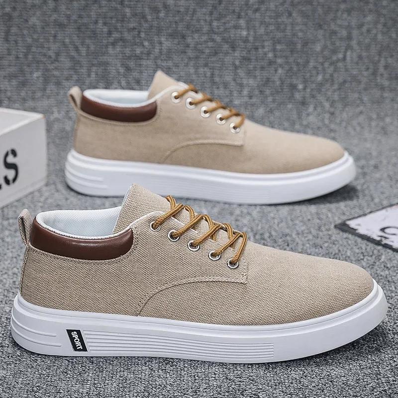 Fashion Lace Up Men Casual Shoes Lightweight Round Toe Platform Men Board Shoes Outdoor Skateboard Sports Sneakers Tennis Shoes