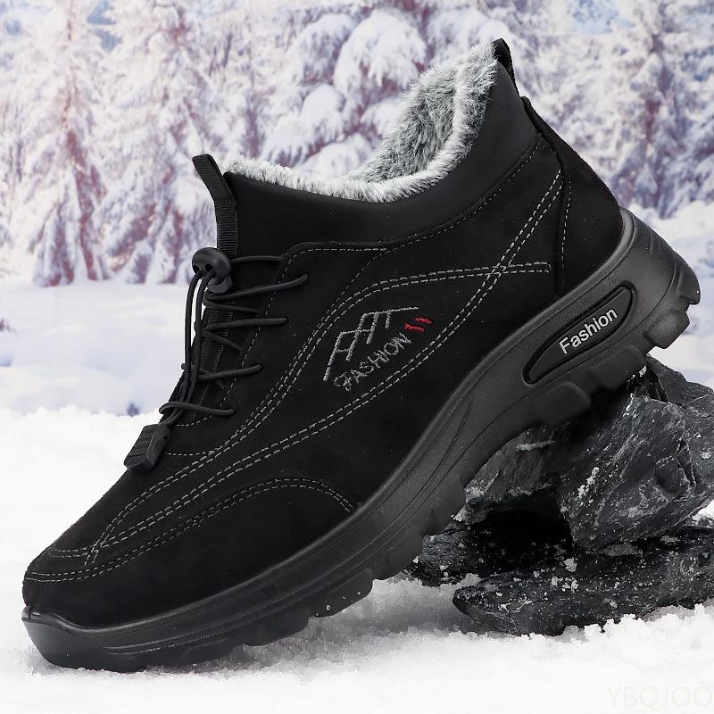 Winter middle elderly Cotton Shoes Velvet Comfort warm shoe Fashion light Male boots Casual non slip cloth shoes Zapatos Homme