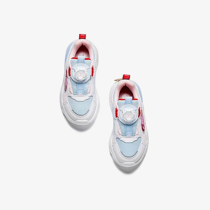 Anta Kids Mesh Trendy Fashion Cute Light-Up Shoes Breathable Lightweight Shock Absorbing Low-Top Casual Shoes Kids Sneaker A22519904-4