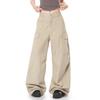 Unisex Loose Fit Cargo Pants Wide Leg Straight Cut Cotton Trousers Daily Wear