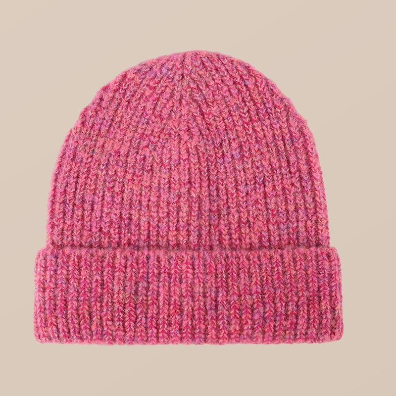 Cold Hat Big Head Wing Thick Wool Hat for Women Spring Versatile Warm Loose Face Small Ear Protection Knit Hat Piles of Hats