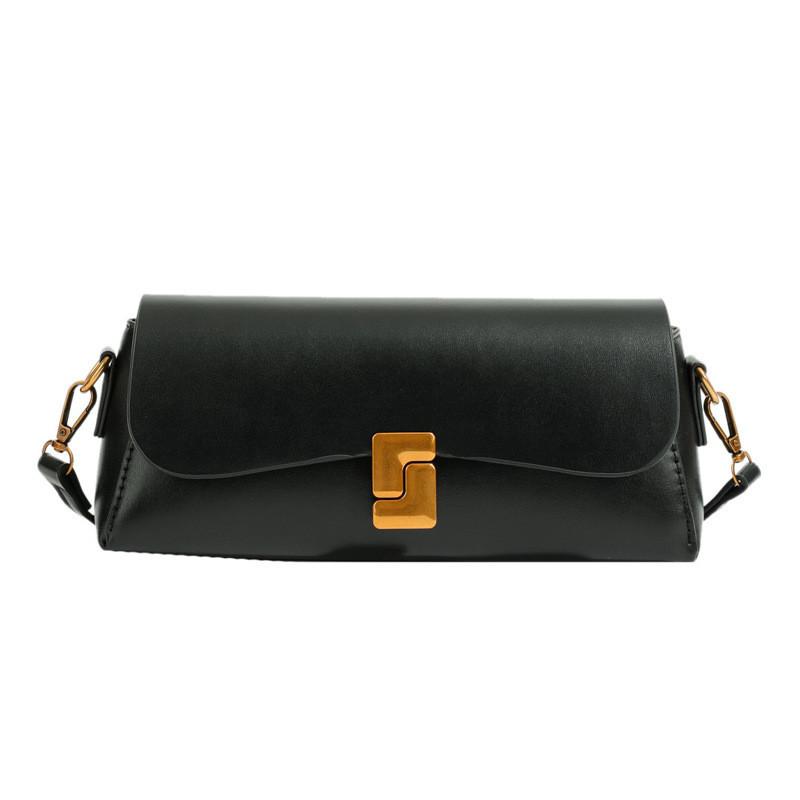 Stylish Retro Shoulder Bag 2023 New Korean Version Light Luxury Personality Crossbody Bag чёрный