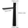 Matte Black Single Handle Hot and Cold Deck Mounted Tall Brass Sink Mixer Round Bathroom Modern Wash Basin Faucet Tap