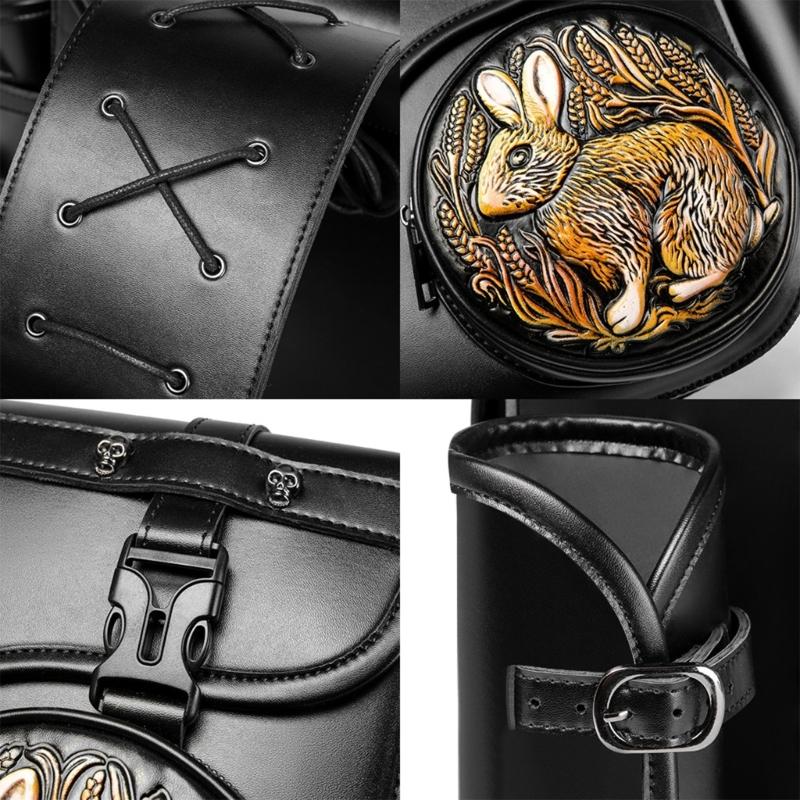 1 Pair Over Saddles Bags Motorcycle Tool Bag Travel Luggage Storage Bag Motorbike Retro Style Saddlebag Side Bag Pouch