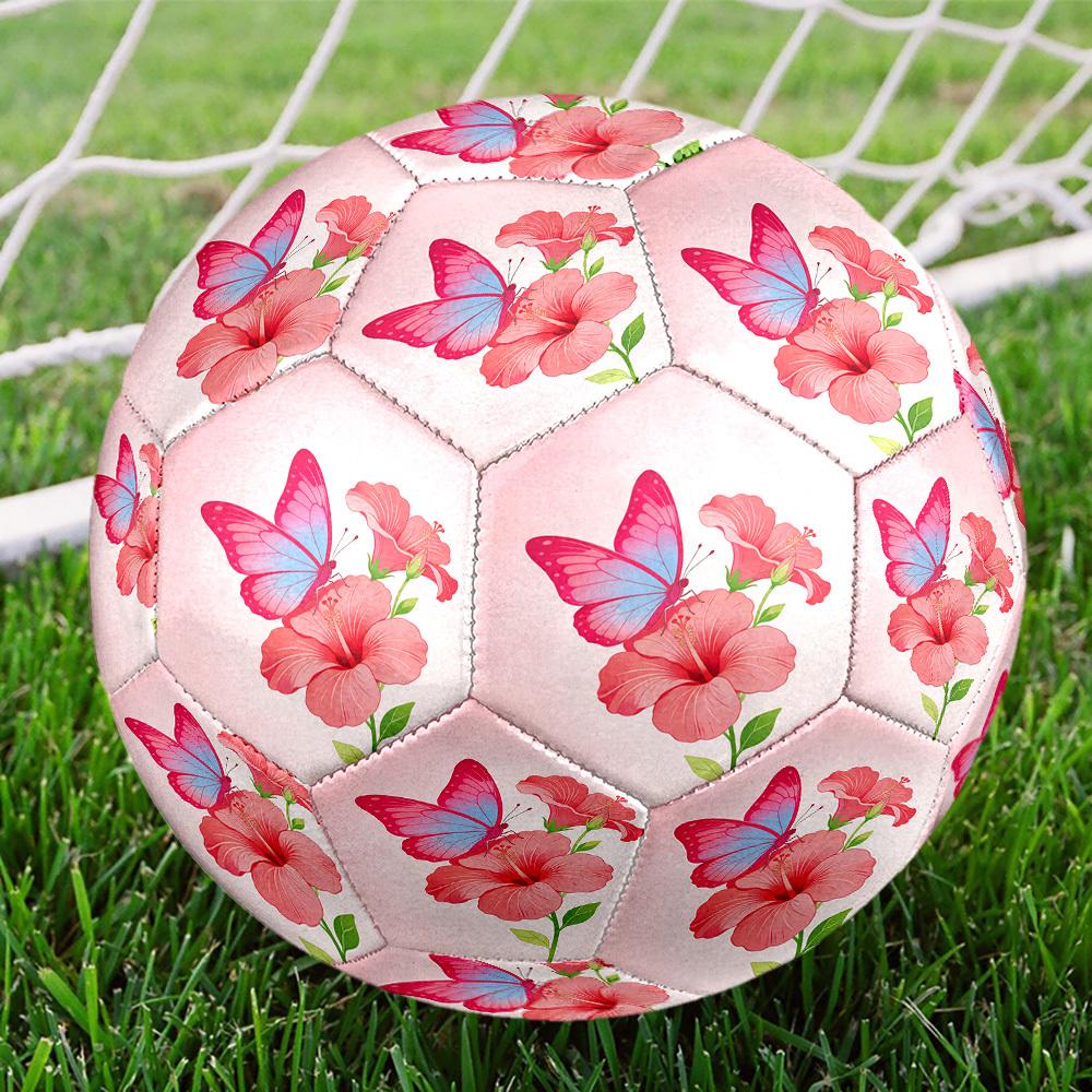 1pc Butterfly Flowers Size 5 Soccer Ball Professional Match Training Football Indoor &Outdoor Sports Ball Lightweight Durable C65191