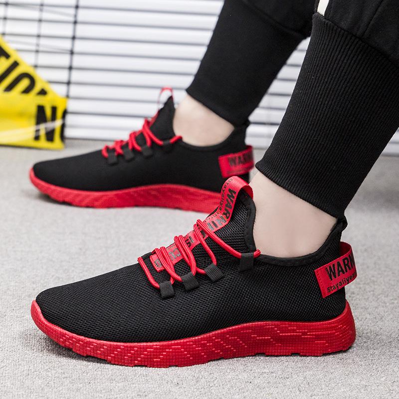 Men's Lightweight Breathable Casual Sports Shoes Summer New Lace Up Outdoor Anti Slip Soft Sole Mesh Running Shoes Male Sneakers