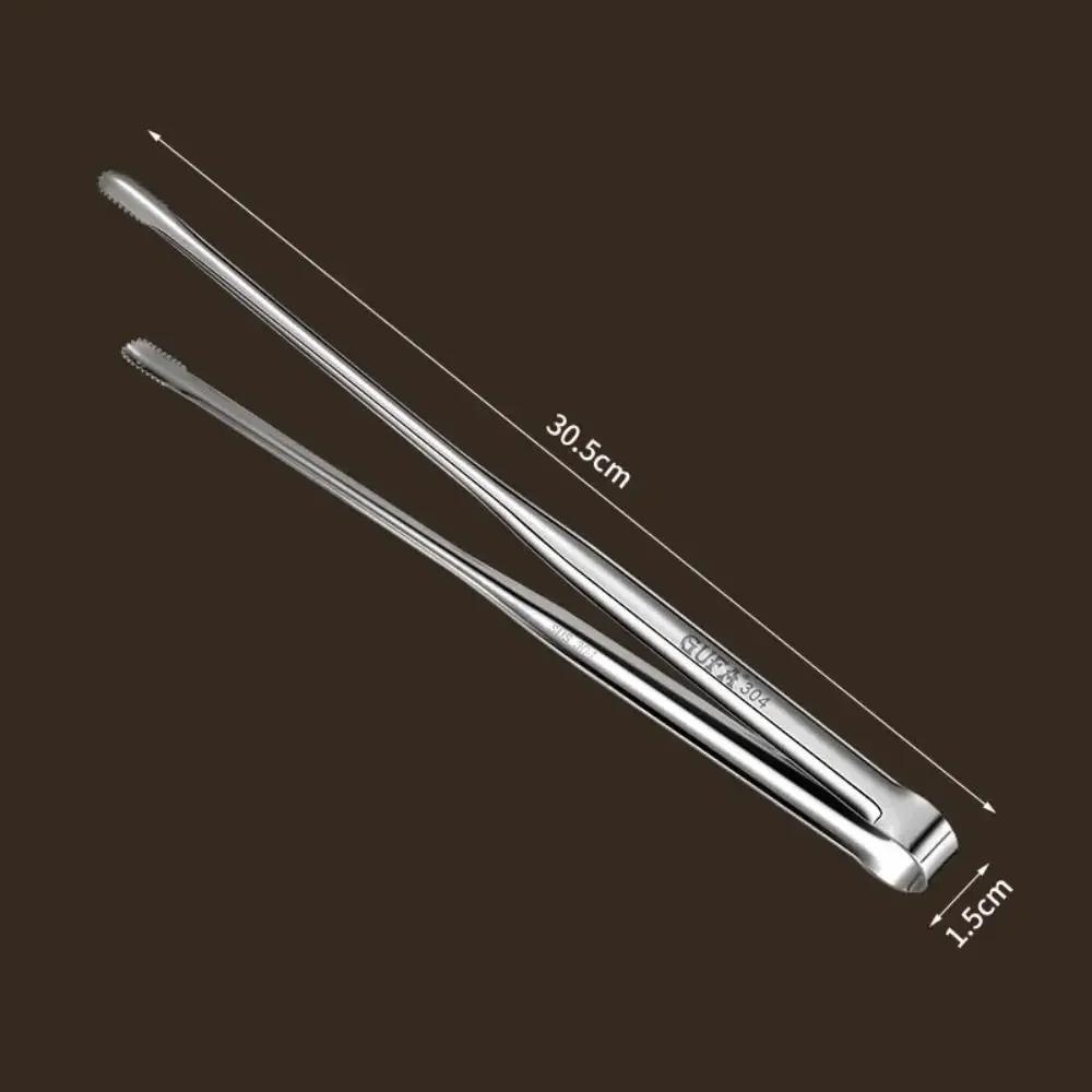 1pcs 304 Stainless Steel Barbecue Tongs Non-Slip Thickened Food Tongs Lengthened Multifunctional Bread Tongs Camping Supplies