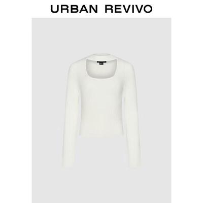 UR 2024 Women's Slim-Fit Hollow Knit Top