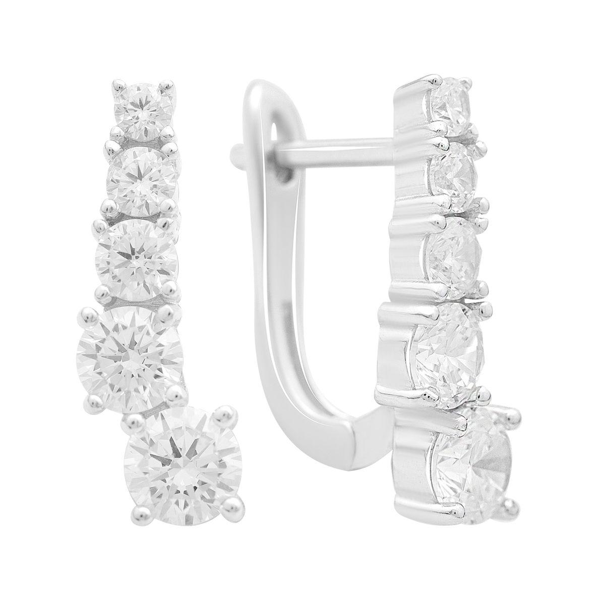 

Silver earrings with cubic zirkonia (2207740) білий