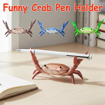 Crab Shaped Phone Stand Desktop Organizer Pen Holder Multifunctional Lazy Design for Creative Gift Home Office