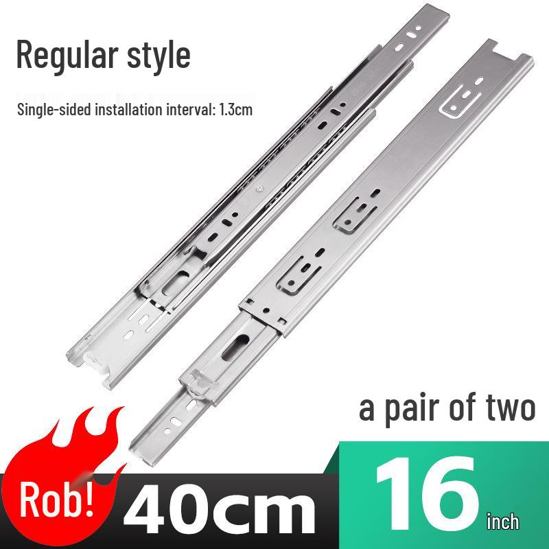 Stainless Steel Soft-Close Drawer Slides: Three-Section, Self-Opening, Silent Runners