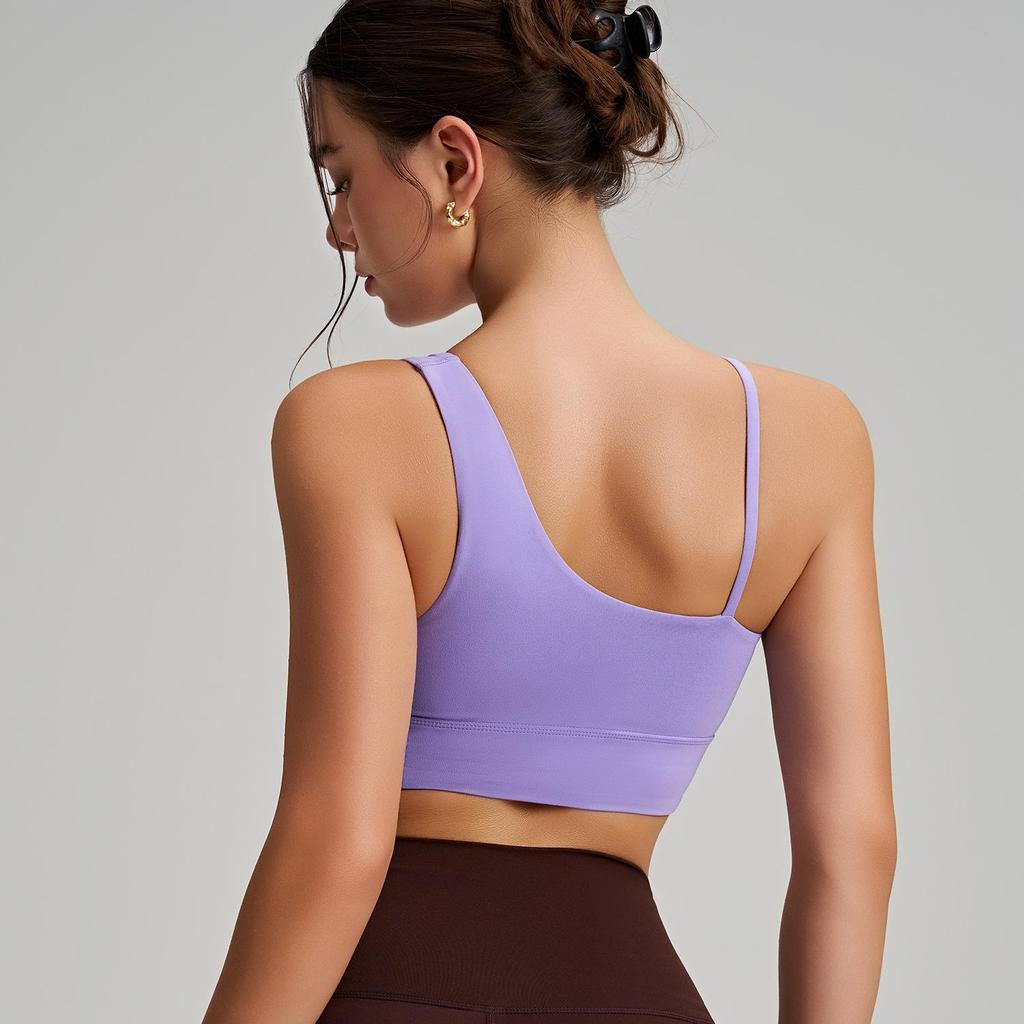 Cross-Back Irregular Yoga Bra - Quick-Dry, Elastic Sports Vest