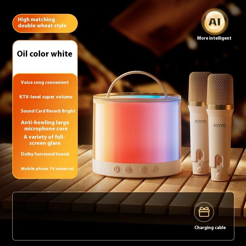 

Мини-стереосистема K-song, все в одном, высокое качество звука, двойной совместный саундтрек, длительное время работы от батареи, портативная портативная стереосистема Bluetooth