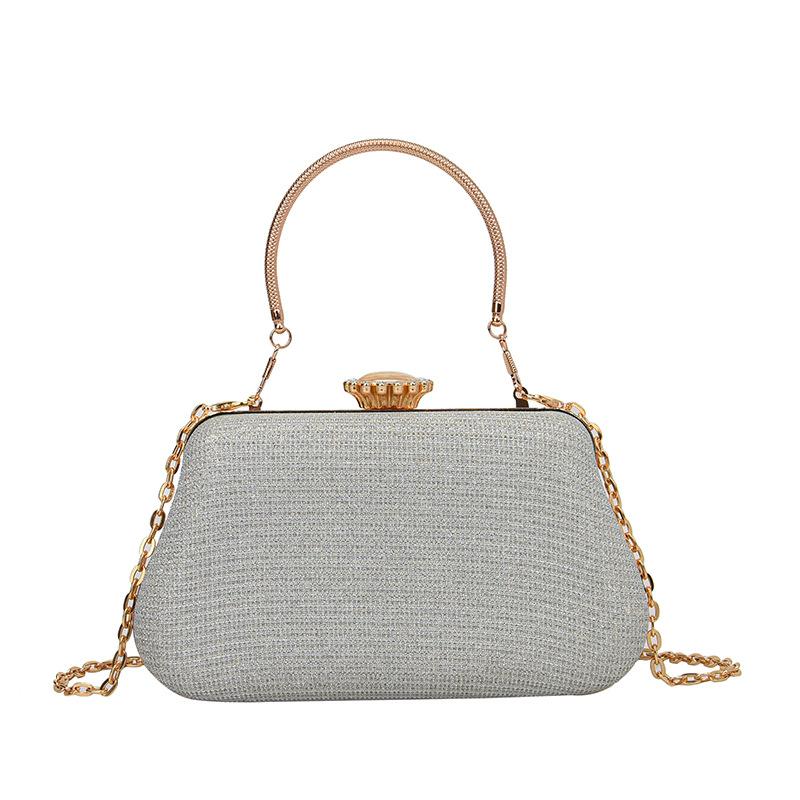 

Luxury Evening Bag For Party Banquet Wedding Prom Glitter Handbag Trendy Ladies Clutch Bag Elegant Chain Crossbody Shoulder Bags срібний