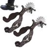 1 Pair Western Horse Spurs Equestrian Classic Western-style Horse Riding Boot Spurs with Wheel for Equestrian Training Riders