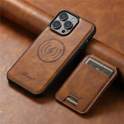 EUCAGR Magsafe Magnetic 2 In 1 Detachable Wallet Leather Case For iPhone 12 13 14 15 16 17 Pro Max Plus 16E 17 Air Holder Cover